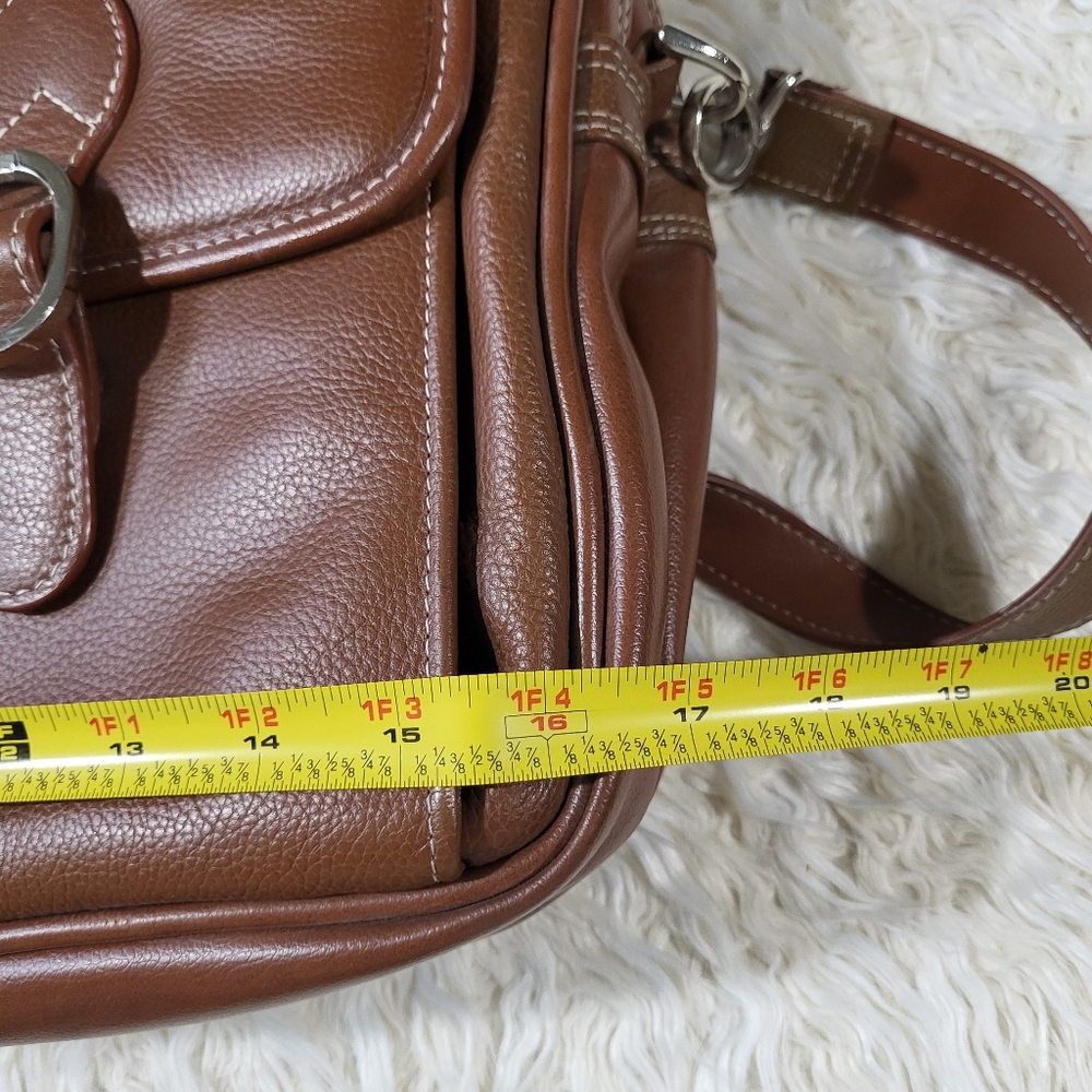 McKlein USA Kenwood 16" Leather Double Compartment Laptop Briefcase - Brown - Picture 14 of 16